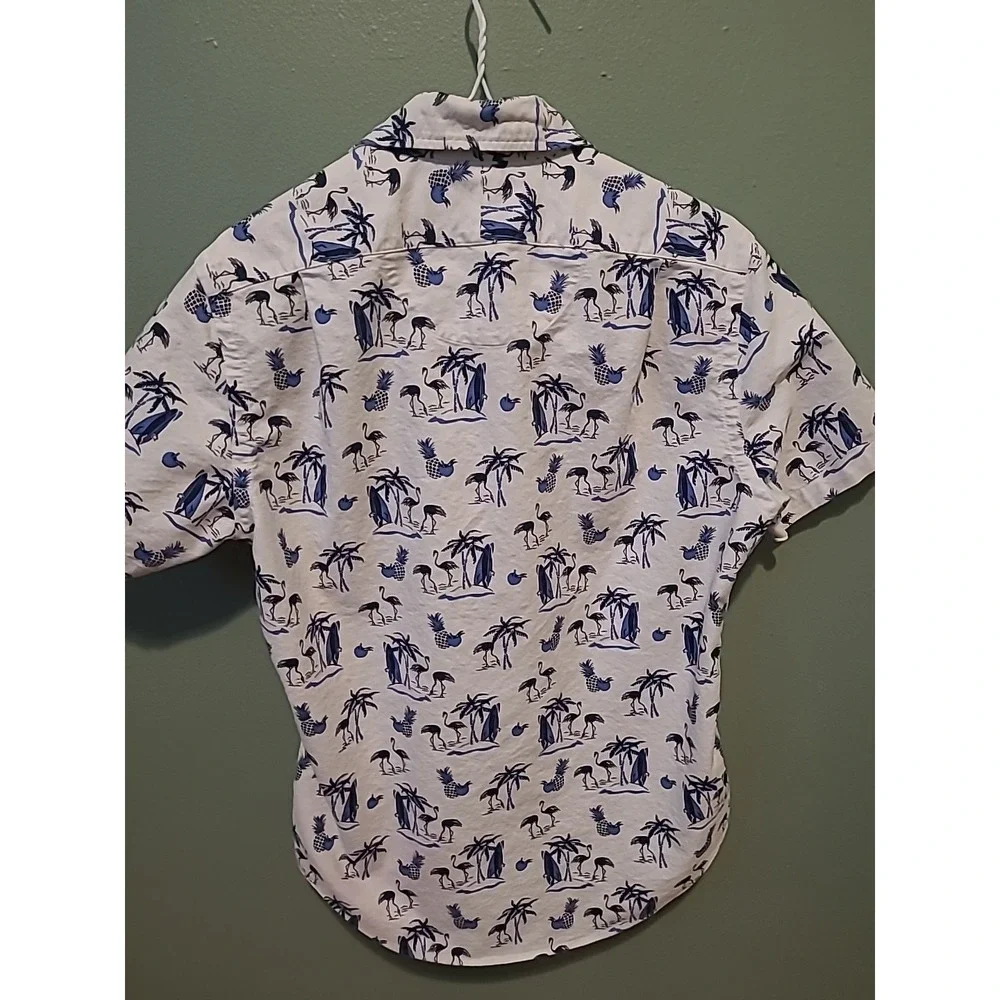Polo Ralph Lauren Men's Size‎ SP Hawaiian Short Sleeve Classic Fit Blue White